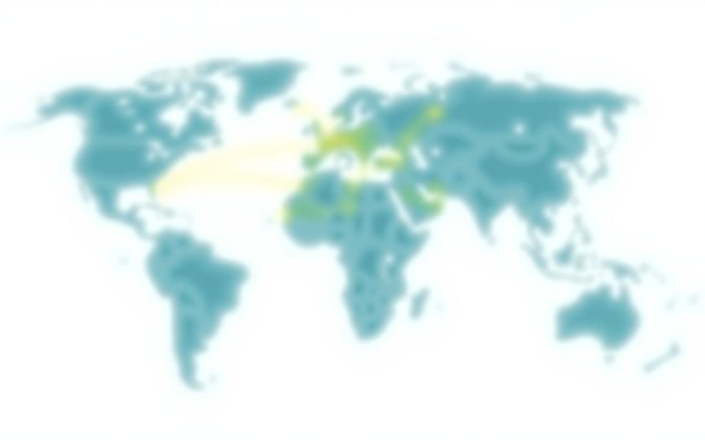 World map highlighting Bharad Textiles export destinations